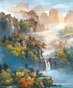 Chinesische Werke - Chinesische Landschaft Shanshui Berge Wasserfall 0 954